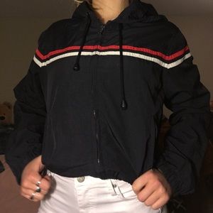 navy bomber wind breaker jacket
